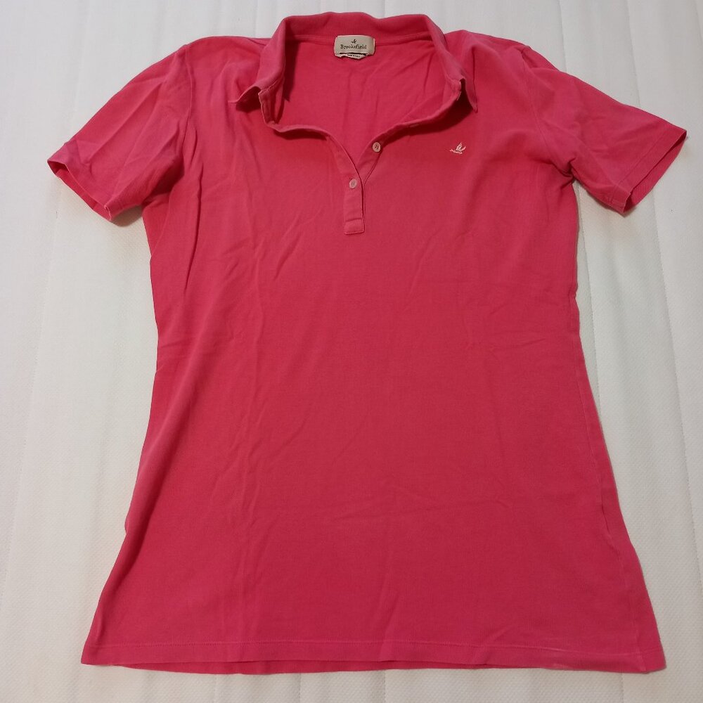 Brooksfield Made in Italy Pink Piqué Polo Shirt | Embroidered Logo